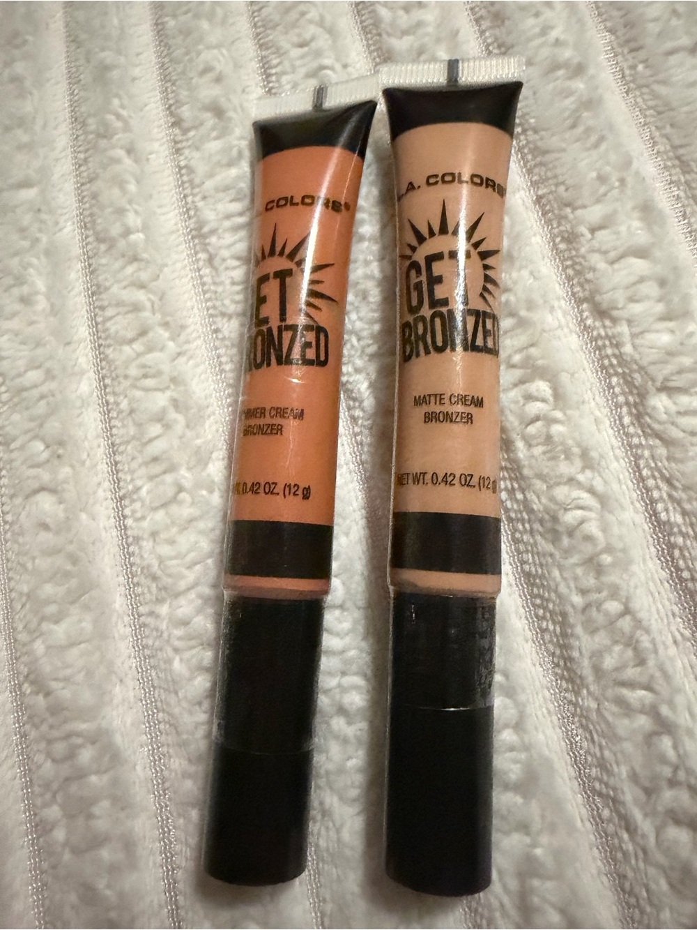L.A. Colors Get Bronzed Matte Cream Bronzer Duo - Peach & Tan